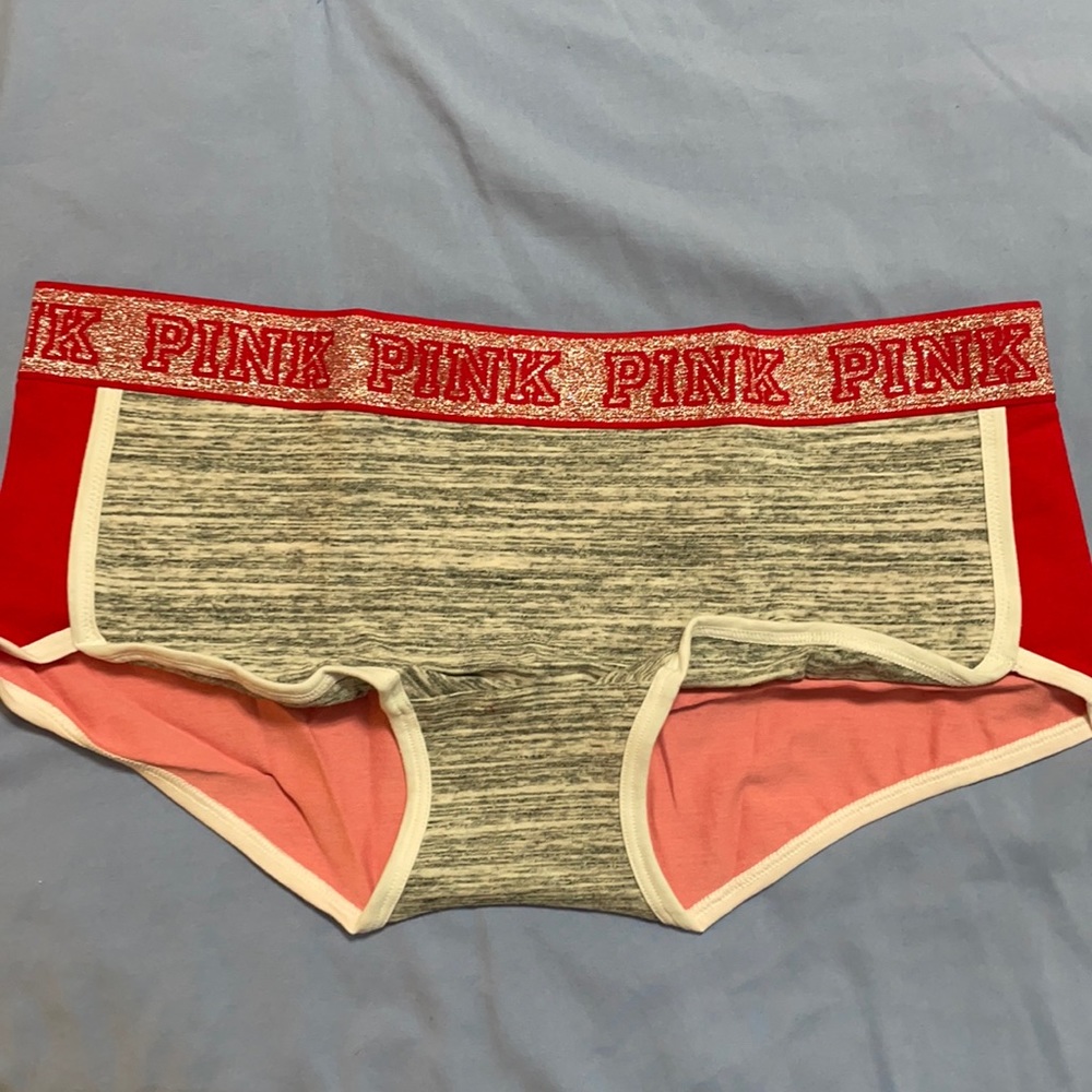 NWT VS pink new in bag never worn brief style panties/boy shorts. Size large
